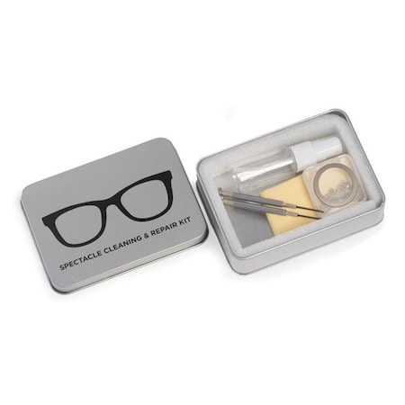Bey-Berk International UC201 Eye Glass Cleaning & Repair Kit In Metal Case; Silver - 60 Piece